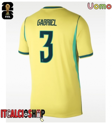 Brasile Gabriel Magalhaes #3 Prima Maglia Mondiali 2026 Manica Corta
